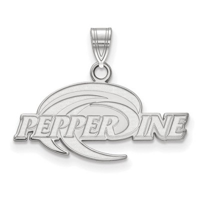 Black Bow Jewelry 10k White Gold Pepperdine Waves NCAA Small Pendant