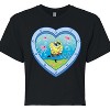 Women's - Spongebob Squarepants - Heart Porthole Window-Womens Juniors Cropped Graphic T-Shirt Cropped Graphic T-Shirt - 2 of 4