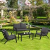 Outsunny 4 Piece Patio Furniture Set, Outdoor Conversation Set w/ Armchairs, Loveseat, Coffee Table and Cushions for Backyard, Poolside, Lawn - 2 of 4