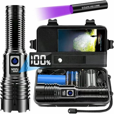 MaseiKar Flashlights LED High Lumens Rechargeable, 2000 Lumens XHM77.2 Super Bright Flash Light USB, Handheld Flashlight High Powered ,black
