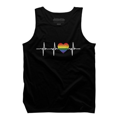 Adult Design By Humans Heartbeat Rainbow Heart Pride By KangThien Tank Top