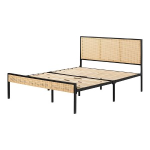 South Shore Queen Hoya Metal Platform Bed: Eclectic Bohemian, No Box Spring Required - 1 of 4