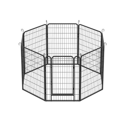 LAOTIES 39" Heavy Duty Metal Dog Playpen with Door,8 Panel Indoor Outdoor Pet Exercise Fence,Foldable Puppy Pen with Rust Resistant Coating