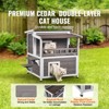 VEVOR Outdoor Cat House Weatherproof, Feral Cat Shelter for Multiple Cats, 2-story Large Outdoor Wooden Cat House with Balcony, Doors,PVC Door Flaps - 3 of 4
