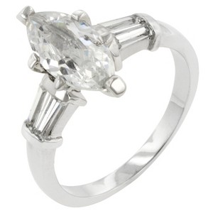 Slickblue Classic Rhodium-Plated Marquise Ring - Women's 2.12 Ct. Engagement Jewelry, Size 5-10 - 1 of 4