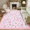 Floral Area Rug Machine Washable Rug For Playroom,Cute Throw Carpet For Girls,Low Pile Non Slip Non Shedding Rug - 2 of 4