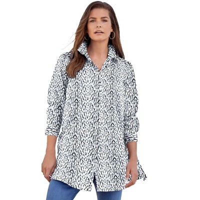 Roaman's Women's Plus Size Kate Tunic Big Shirt