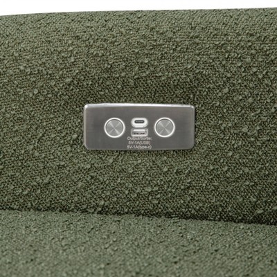 Eco-Friendly Olive Boucle Swivel Recliner with USB Port