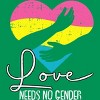 Adult Design By Humans Love Needs No Gender Pride Heart By KangThien T-Shirt - 2 of 2
