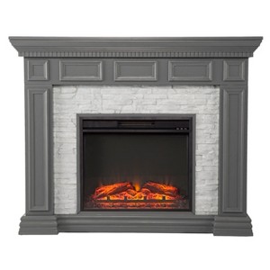 Dakesbury Faux Stone Electric Fireplace - SEI - 1 of 4