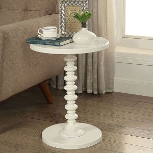NicBex Round Wood Side Table Turned Spindle End Table Drink Table for Small Spaces Bedroom Patio - 1 of 4
