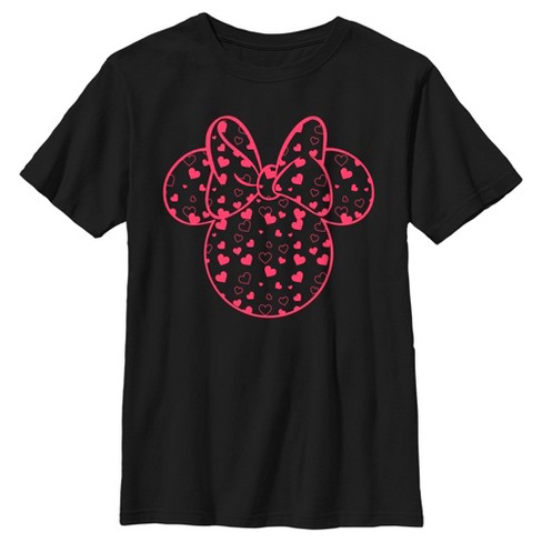 Boy's Disney Mickey And Friends Minnie Heart Silhouette T-shirt - Black ...