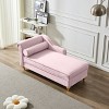 60.6" Velvet Chaise Lounge with Gold Metal Legs and 1 Pillow - ModernLuxe - 4 of 4