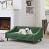 Gulches Elevated Dog Sofa Bed,Pet sofa with modern irregular armrest design,Comfortable soft dog sofa-Green - 2 of 4
