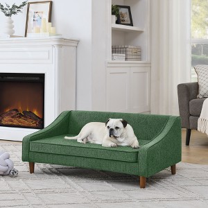 Racxily Rectangle Pet Bed For Medium And Large Dogs, Pet Sofa with Modern Irregular Armrest Design, Comfortable soft dog sofas - 1 of 4