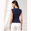 INSPIRE CHIC Women's Peplum Elegant Sleeveless Crew Neck Knit Flared Hem Work Office Blouses - 3 of 4