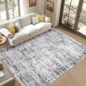 Area Rug, Home Decor Washable Vintage Distressed Rug - Soft Non Slip Low Pile Foldable Carpet for Living Room Bedroom Dining Room Office - 1 of 4