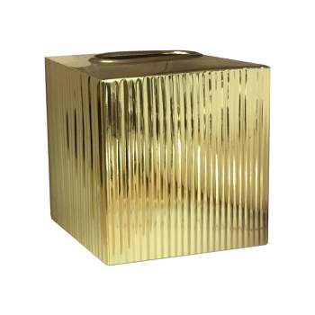 Kaiwah Gold Plated Steel Square Tissue Box Holder - Metallic Gold - Nu Steel