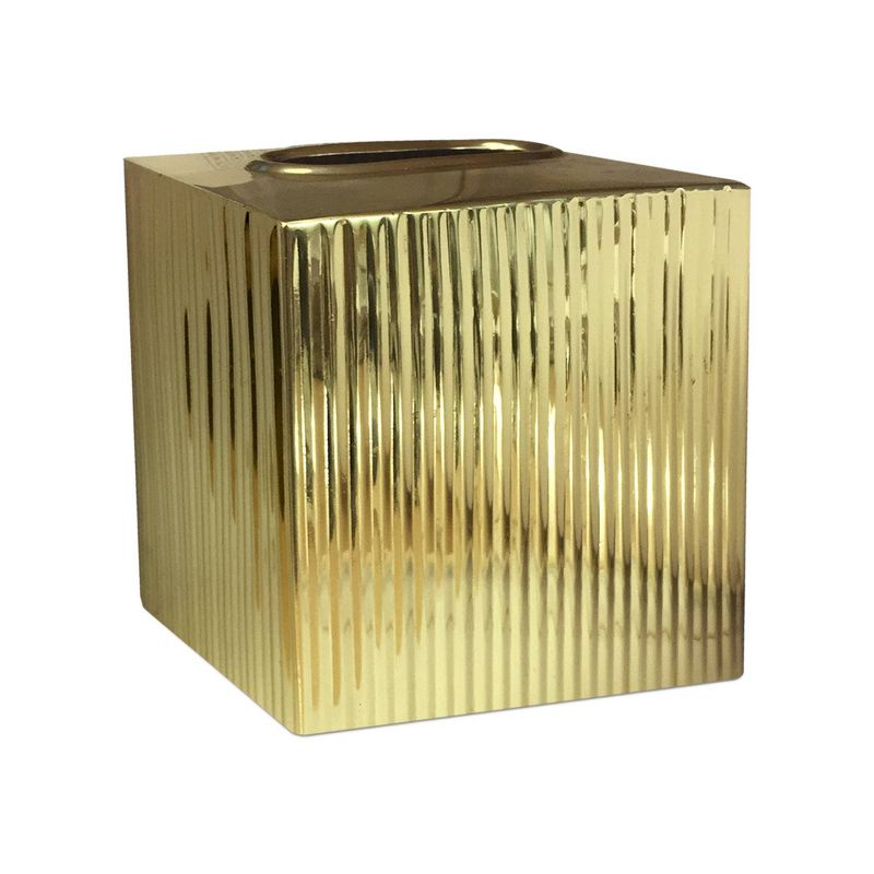 Kaiwah Gold Plated Steel Square Tissue Box Holder - Metallic Gold - Nu Steel, 1 of 6