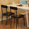 Dining Chairs Set of 2, Upholstered Dining Chairs with Back, PU Leather Kitchen Dining Chair, Black Chairs, Comfortable Seat, Easy Assembly - 2 of 4