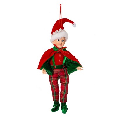 Kurt Adler 15-Inch Kringle Klaus Elf Plaid Pants Ornament