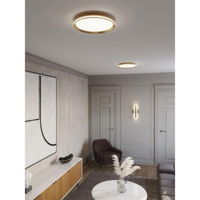 Sona 12" Satin Brass LED Flush Mount Light