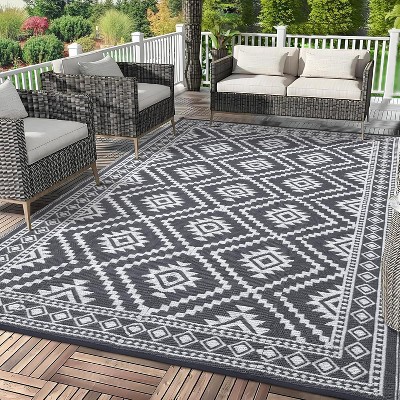 Diamond Plastic Rug - Washable, Non-Slip Outdoor Carpet for Picnic/Beach/RV, Fade & Stain Resistant
