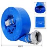 Syemin Drip Irrigation 100Ft Pool Backwash Hose, Heavy Duty Water Discharge Pump Hoses for Swimming Drain Pools with Aluminum Camlock, Blue, 4"*4"*4" - 3 of 4
