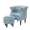 Tafton Club Chair and Ottoman Fabric Upholstered Linen & Cotton-Christopher Knight Home - 2 of 4