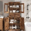 67" Tall Slim Bathroom Cabinet with Glass Doors & Adjustable Shelves, Freestanding Storage Cabinet for Laundry Room, Kitchen, Living Room - 4 of 4
