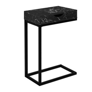 FONTOI End Tables C-shaped with Storage Drawer, Space Saving, Modern Contemporary Side Table for Accent Furniture, Black, 23"*17"*4" - 1 of 4