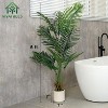 VIVATREES 5FT 6FT Areca Palm Artificial Golden Cane Palm Faux Tree with White Pot, Artificial Plants for Home Office Decor Interior Outdoor Decoration - 2 of 4