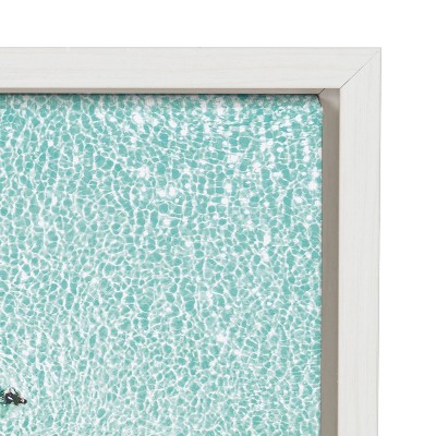 Turquoise Beach Aerial View Framed Canvas Wall Art
