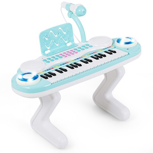 Synthesizer Best Choice Products Musical Kids Electronic Keyboard 37 Key Piano W/ Microphone Records and Playbacks Music Blue by Best Choice Products Stool 