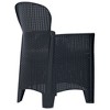 vidaXL Anthracite Plastic Patio Chairs with Cushion, Durable and Weather-Resistant, Lightweight, Rattan Look, 2 pcs Set for Garden, Terrace or Patio - 3 of 4
