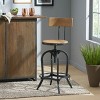 KWPZQEB Bar Stools, Swivel Bar Stools with Adjustable Height, Hight Back Breakfast Chairs, Industrial Kitchen Bar Chairs for Kitchen Island,Restaurant - 3 of 4