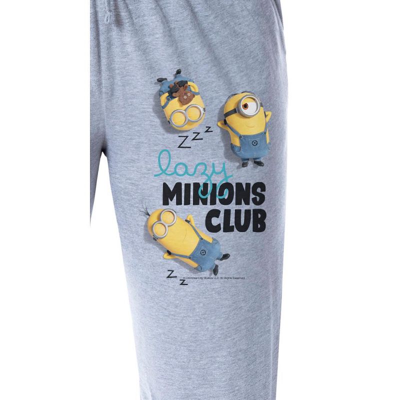Despicable Me Womens' Minions Lazy Club Character Sleep Pajama Pants Grey, 2 of 4