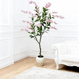 Artificial plant Tree, Artificial Plant with White Pot, Realistic Artificial Flower for Indoor Decoration and Outdoor, Large Artificial Plants - 1 of 4