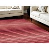 Red Wool Striped Hand Woven Area Rug - 2 of 4