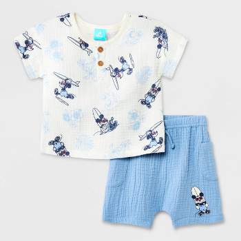 Baby Boys' Disney Mickey Mouse Top and Bottom Set - Blue