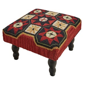 Park Designs Folk Star Hooked Stool - 1 of 3