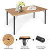 Tangkula 7 PCS Patio Rattan Dining Furniture Set Armrest Chairs Wooden Table - 4 of 4