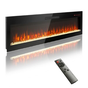 Syemin Indoor Fireplaces Electric Fireplace 60 inch Recessed and Wall Mounted Fireplace Low Noise Wall Mounted Fireplace, Black, 60"*4.96"*18.58" - 1 of 4