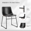 Wooakway Armless Industrial Faux Leather Barstools with Metal Legs and Footrest, Dining Chairs for Home Office Kitchen Island - 2 of 4