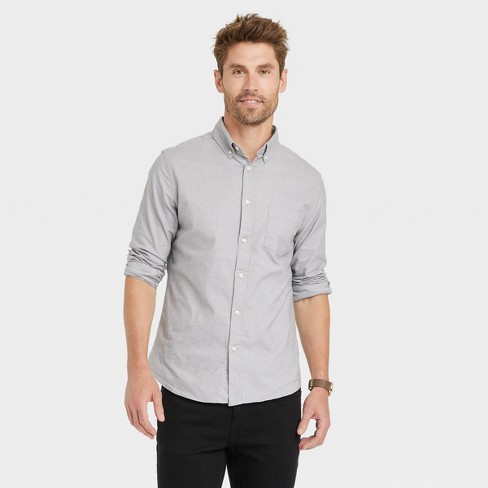 Men's Every Wear Long Sleeve Oxford Button-Down Shirt - Goodfellow & Co™  Gray S