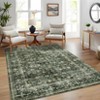 Elegant Floral Inspired Thin Indoor Rug, Non Slip Washable Low Pile Carpet Mat with Stain Resistant Backing and Reinforced Edges, Perfect - 2 of 4