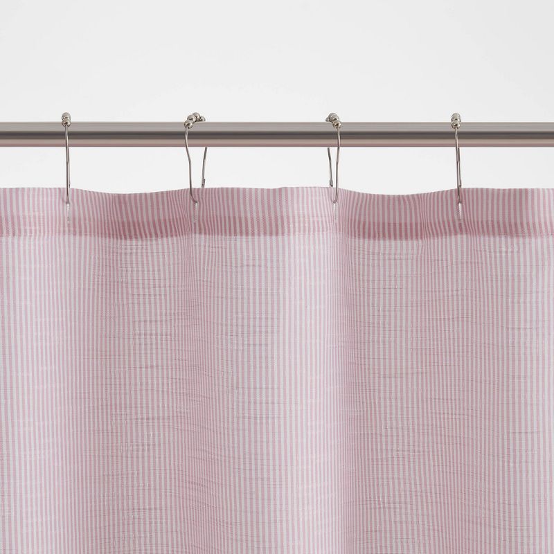 VCNY 72"x72" Leon Chambray Ruffle Fabric Shower Curtain, 4 of 8