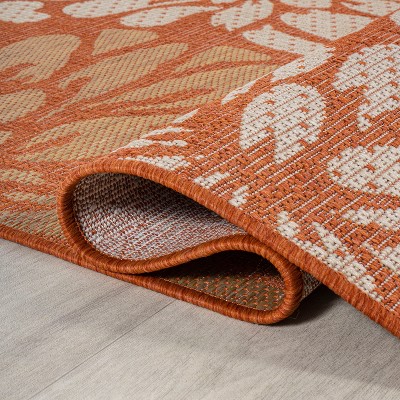 Zinnia Bohemian Floral Textured Flatweave Gray Synthetic Area Rug