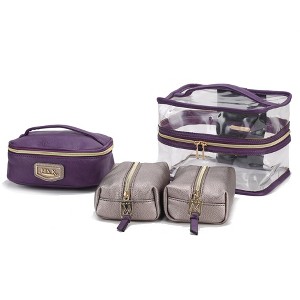 MKF Collection Emma Handbag Cosmetic Clear Case set by Mia K- 4 pieces - 1 of 4