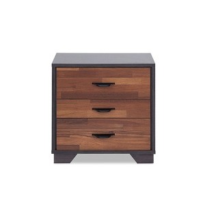 NicBex 16 inch Nightstand with 3 Drawers,Modern Side Table with Storage Space and Metal Handle,Bedside Table for Bedroom,Living Room,Brown/White - 1 of 4